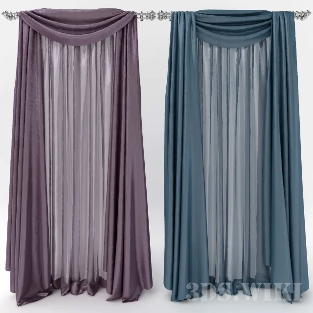 decoration - Translucent beautiful curtains 3D Model