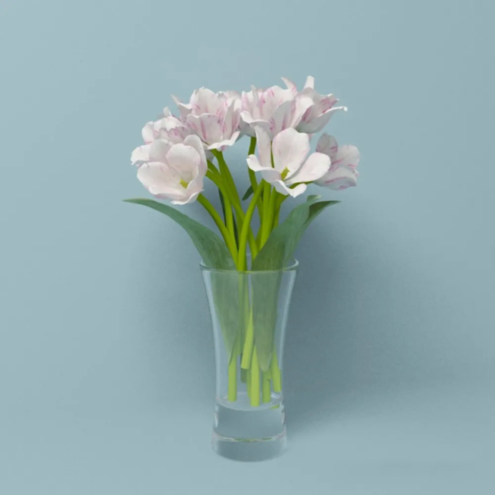 decoration - Tulips in a vase 3D Model