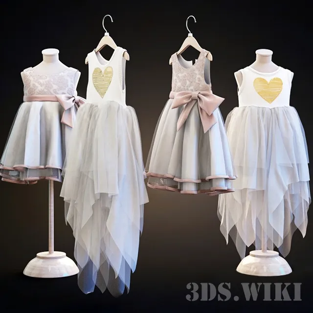 decoration - Two children's dresses 3D Model