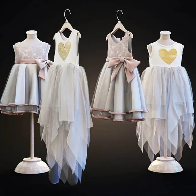 decoration - Two children's dresses 3D Model