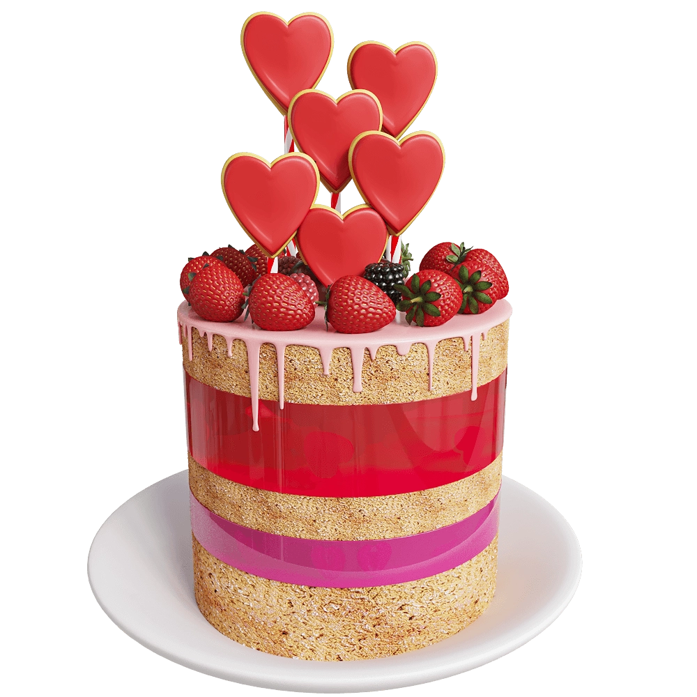 decoration - Valentine Cake 3D Model