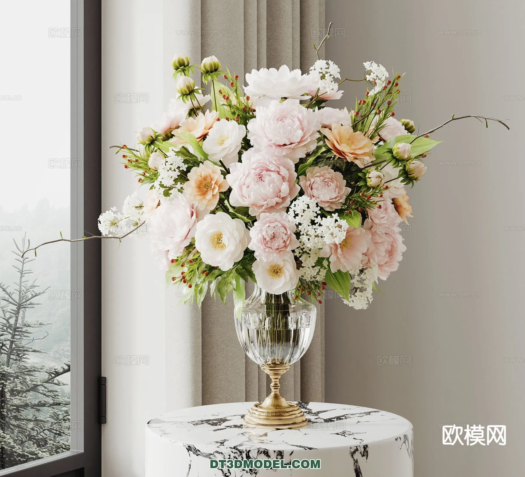 DECORATION - VASE - 3D Model For Interior Design - 713