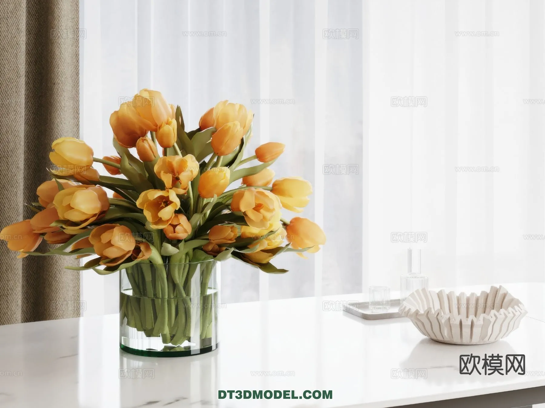 DECORATION - VASE - 3D Model For Interior Design - 722