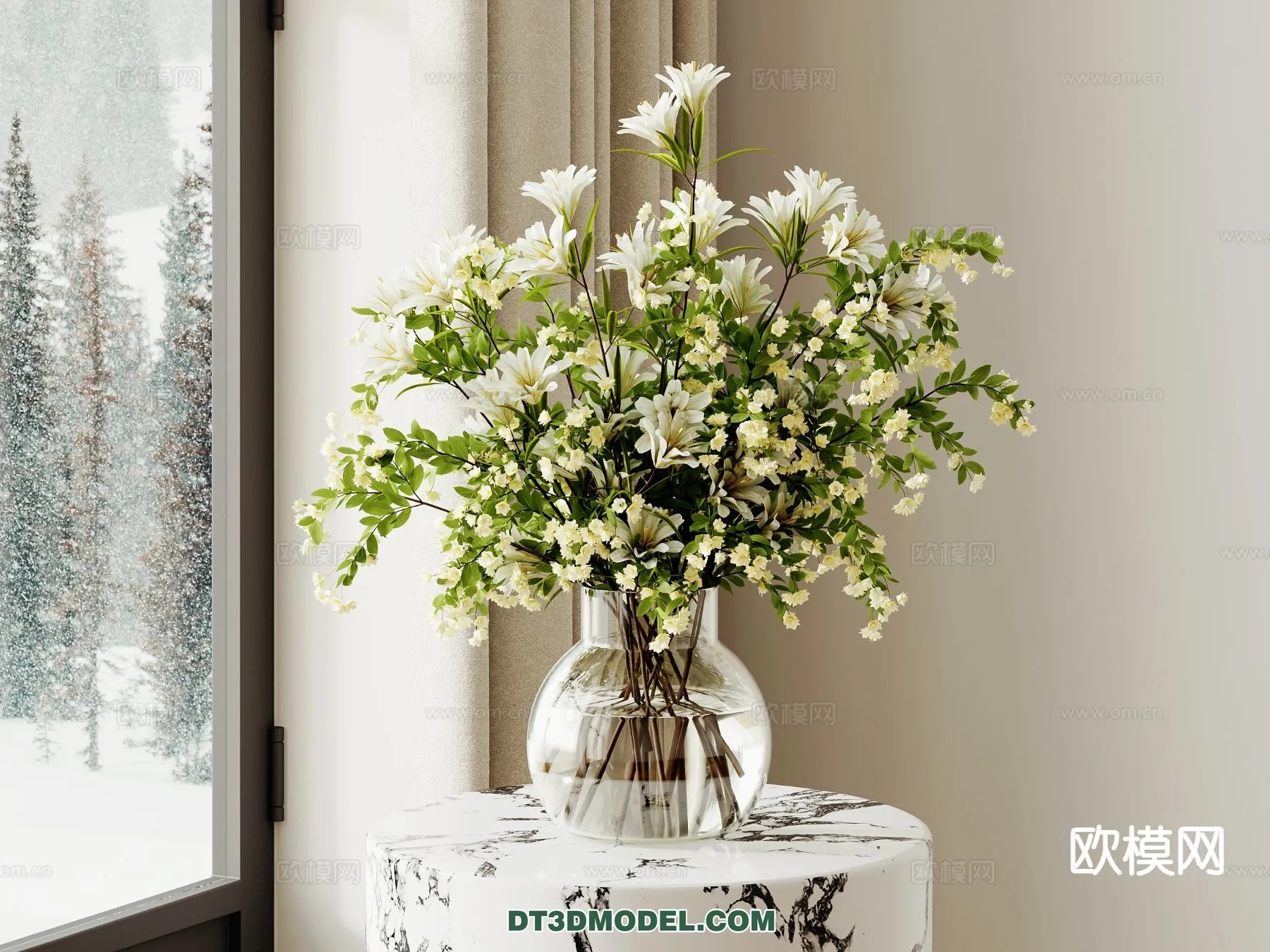 DECORATION - VASE - 3D Model For Interior Design - 726