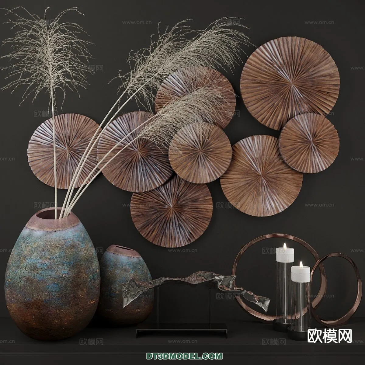 DECORATION - VASE - 3D Model For Interior Design - 729