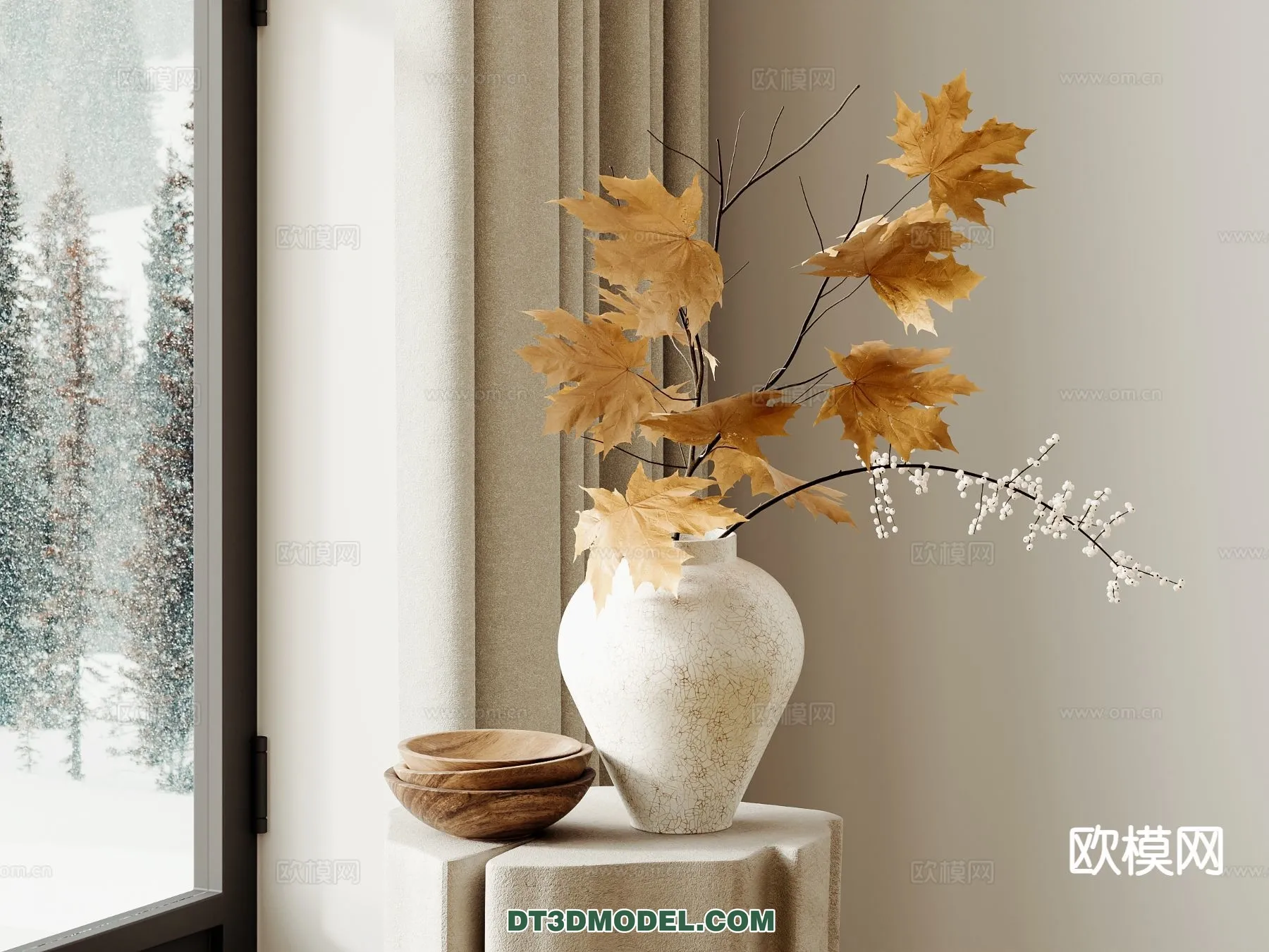 DECORATION - VASE - 3D Model For Interior Design - 733