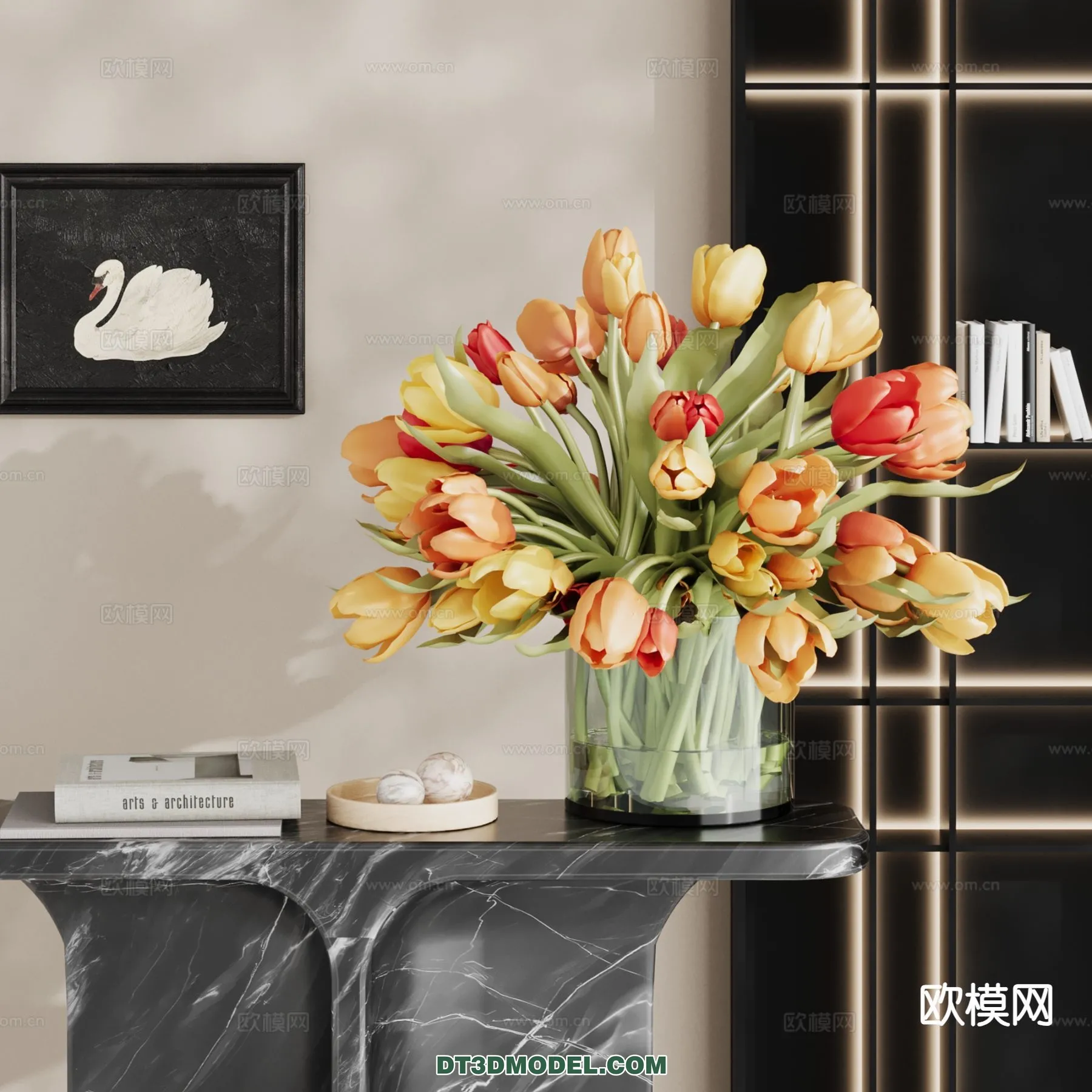 DECORATION - VASE - 3D Model For Interior Design - 738