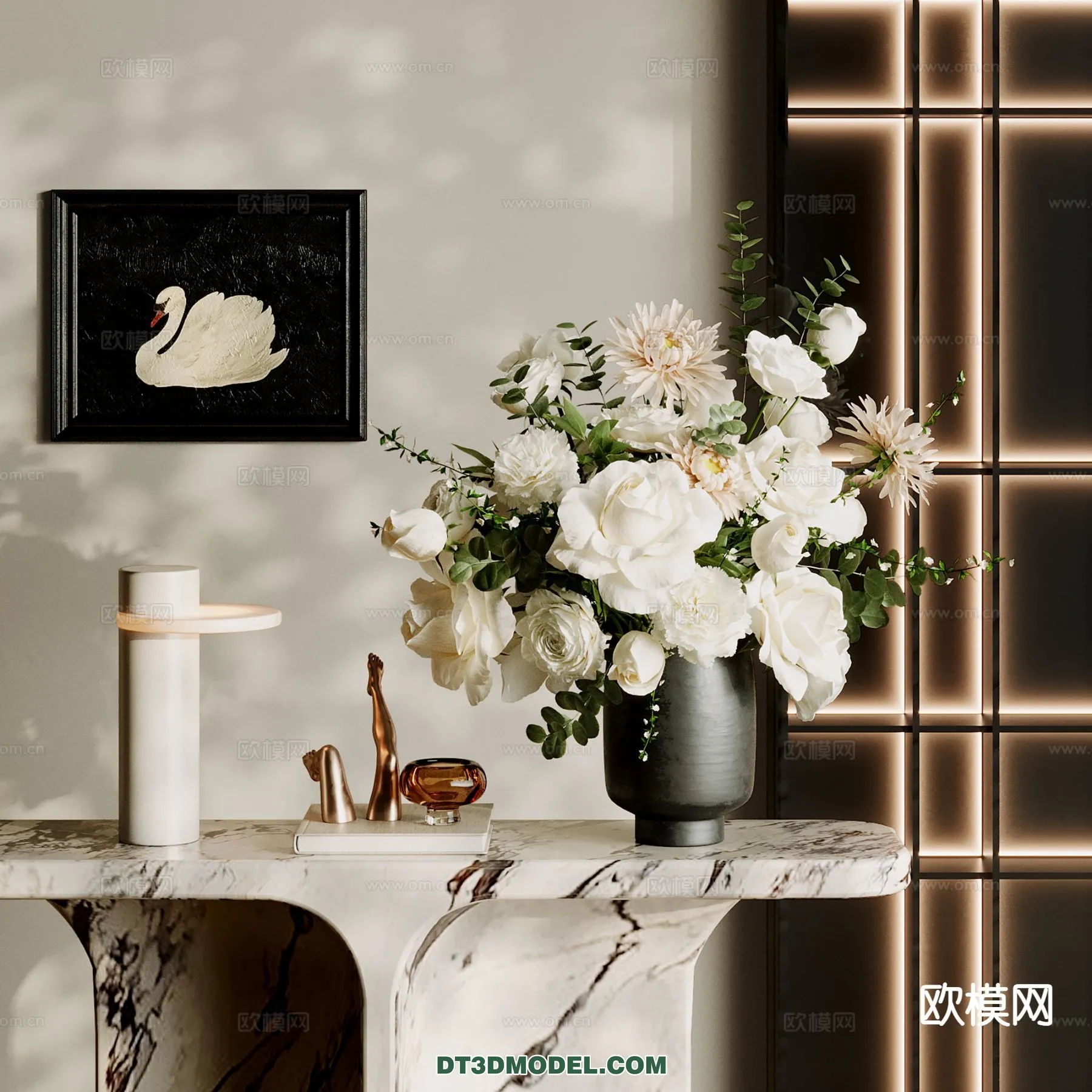 DECORATION - VASE - 3D Model For Interior Design - 744