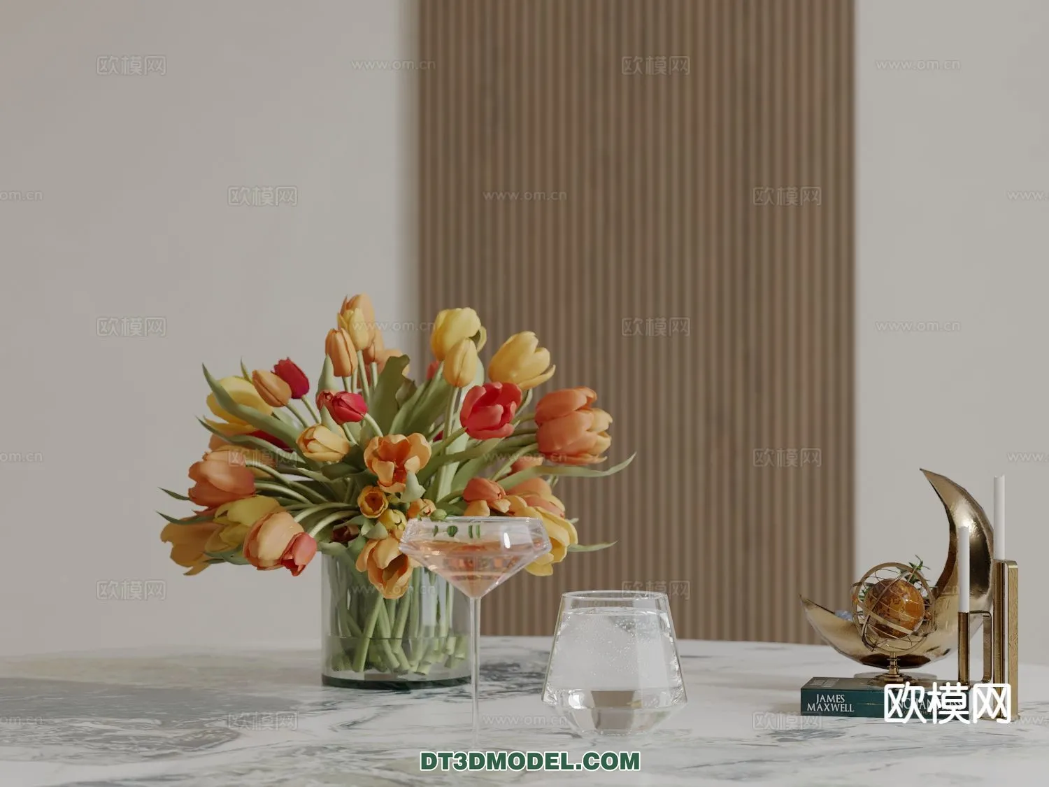 DECORATION - VASE - 3D Model For Interior Design - 746