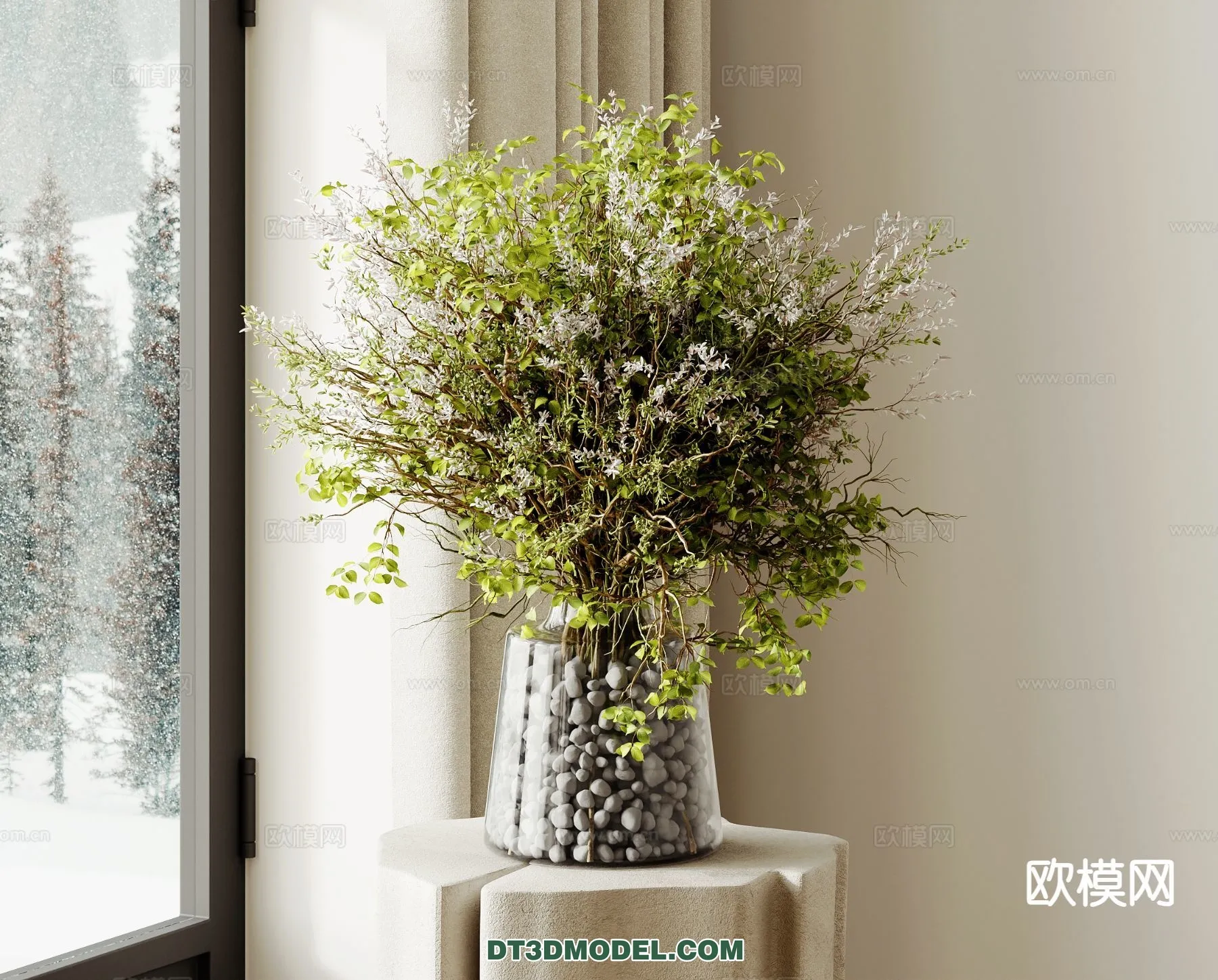 DECORATION - VASE - 3D Model For Interior Design - 763