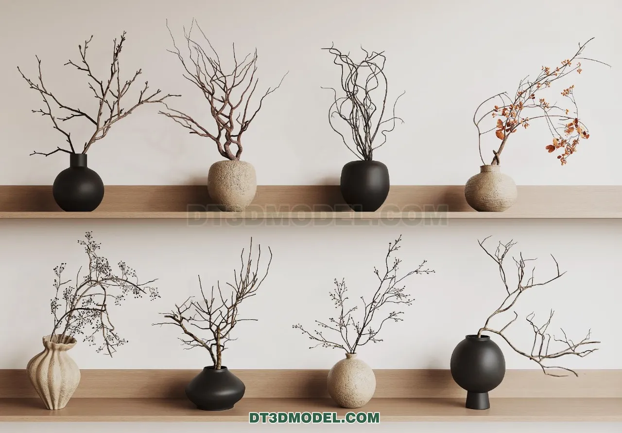 DECORATION - VASE - 3D Model For Interior Design - 832