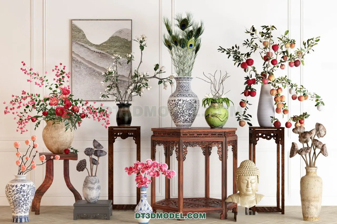 DECORATION - VASE - 3D Model For Interior Design - 855