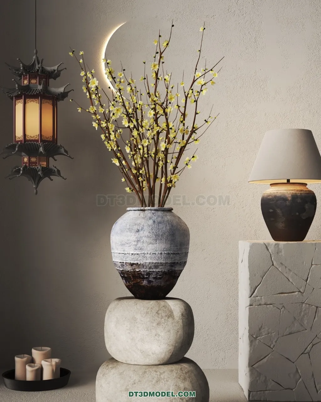DECORATION - VASE - 3D Model For Interior Design - 859