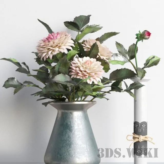 decoration - Vase with flowers 3D Model