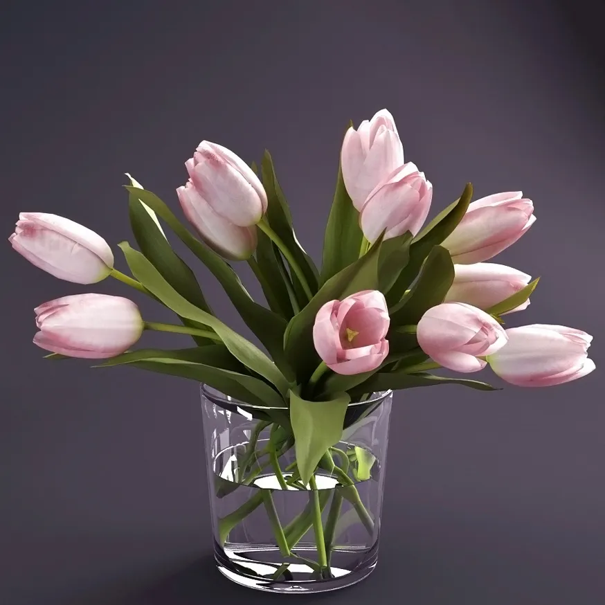 decoration - Vase with poppies 7 3D Model