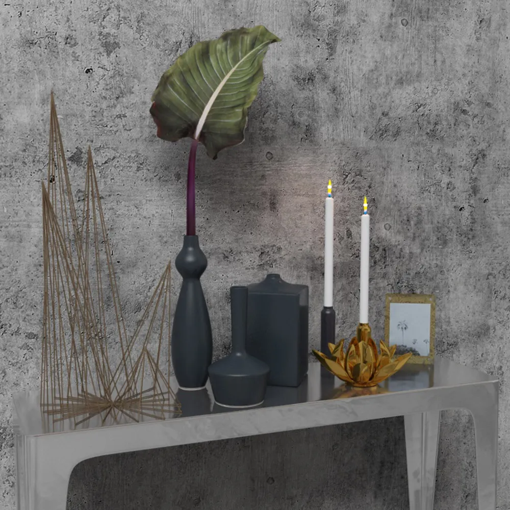 decoration - Vases and candles 3D Model