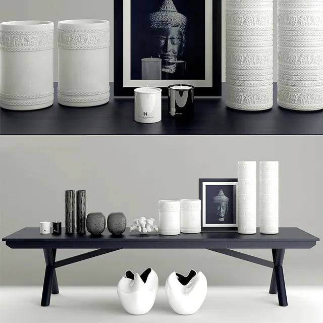 decoration - Vases and candles site kelly hoppen 3D Model