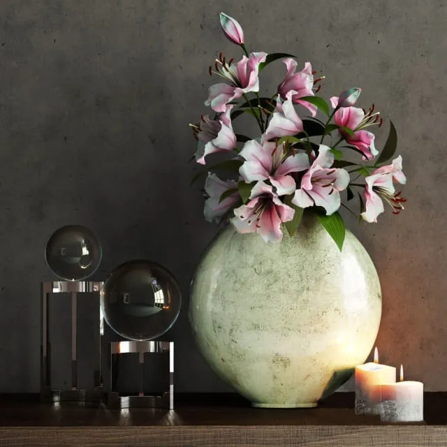 decoration - Vases with flowers 3D Model