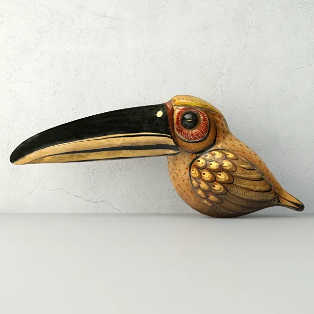 decoration - Vintage Paper Mache Toucan 3D Model