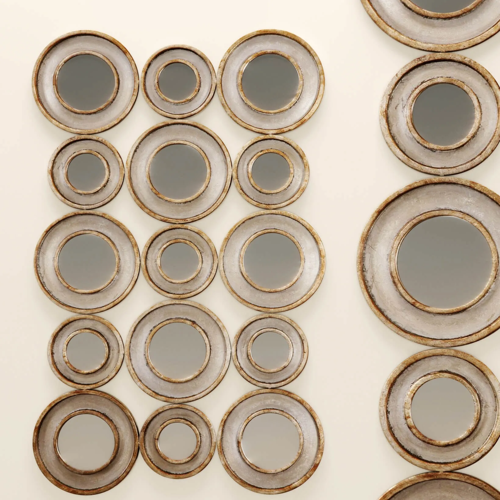 decoration - Vobbia metal circles mirror. Uttermost 3D Model