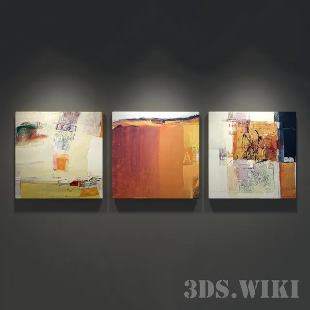 decoration - Wall abstract paintings 3D Model