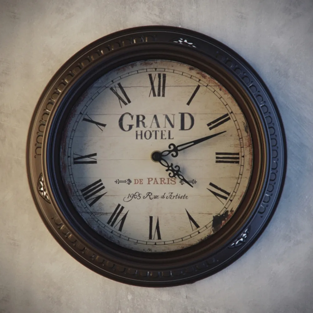 decoration - Wall clock Grand Hotel 3D Model