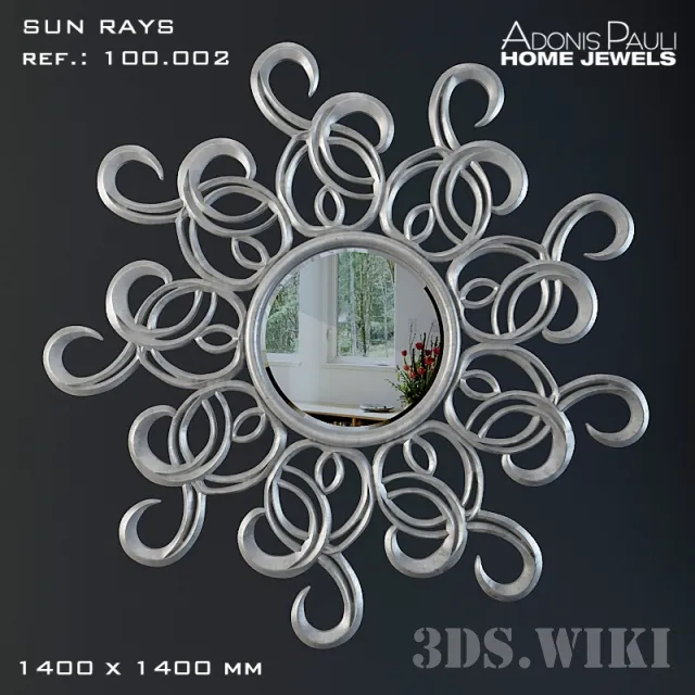 decoration - Wall Mirror Adonis Pauli Sun Rays 3D Model