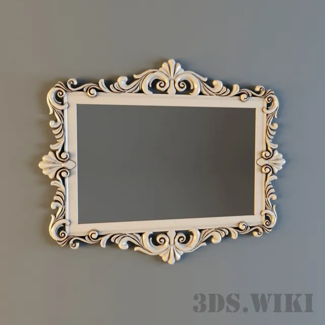 decoration - Wall Mirror in a Beautiful Frame 3D Model