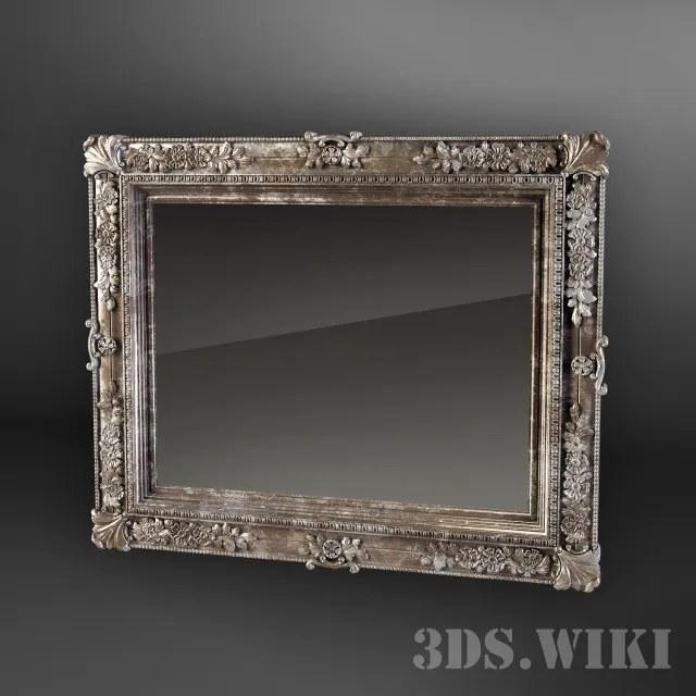 decoration - Wall mirror with a beautiful frame 3D Model