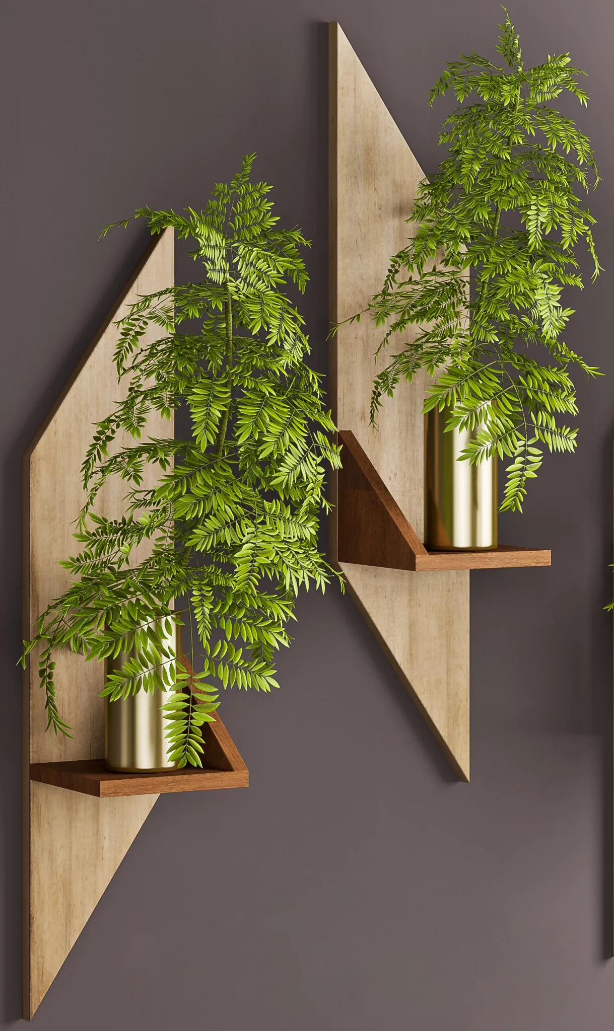 decoration - Wall pot with plant 3D Model