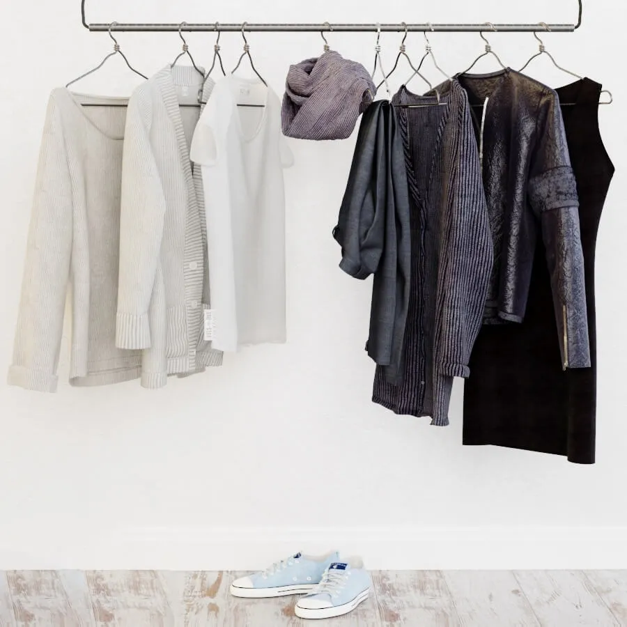 decoration - Wardrobe in the Scandinavian interior 3D Model