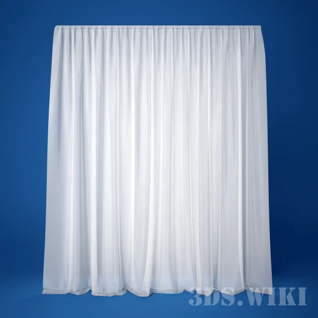 decoration - White beautiful tulle 3D Model