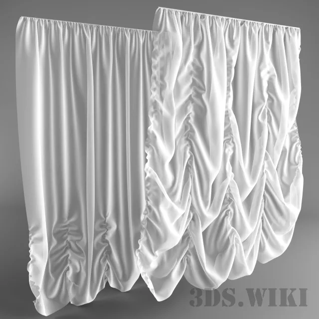 decoration - White translucent tulle 3D Model