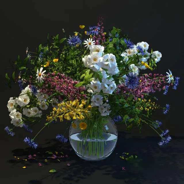 decoration - wild flowers 3D Model