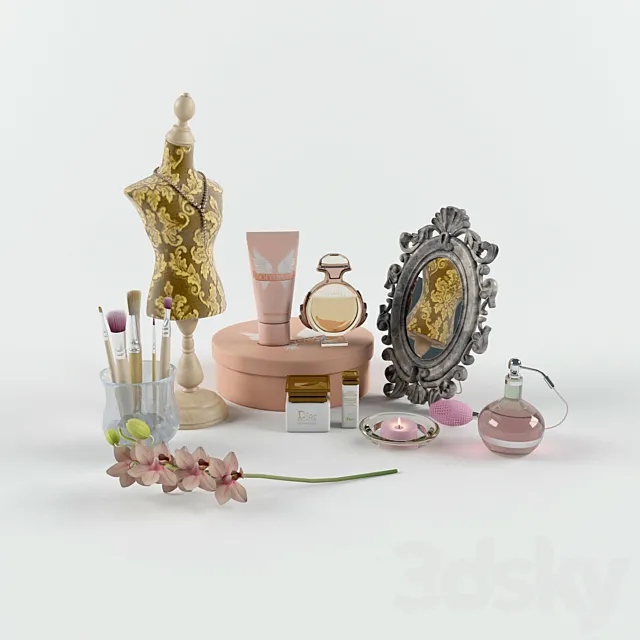 Decoration with orchid 3DModel