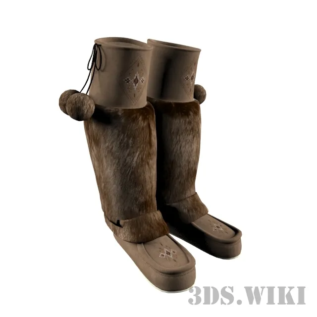 decoration - Women's fur boots 3D Model