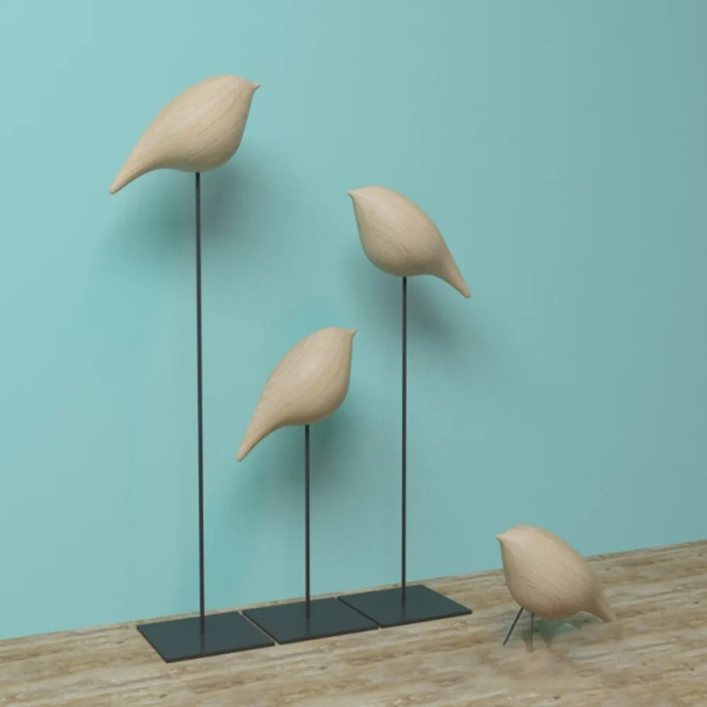 decoration - Wooden birds 3D Model