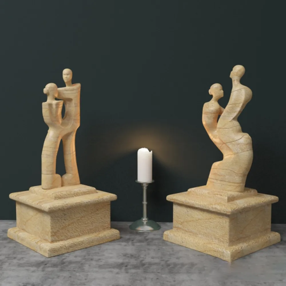 decoration - Wooden figurines of couples 3D Model