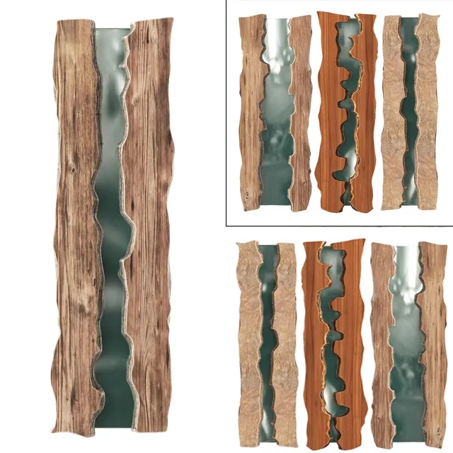 decoration - Wooden slabs with glass 3D Model
