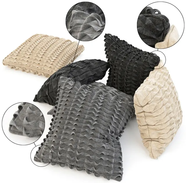 decoration - Wool cushions set 2 3D Model