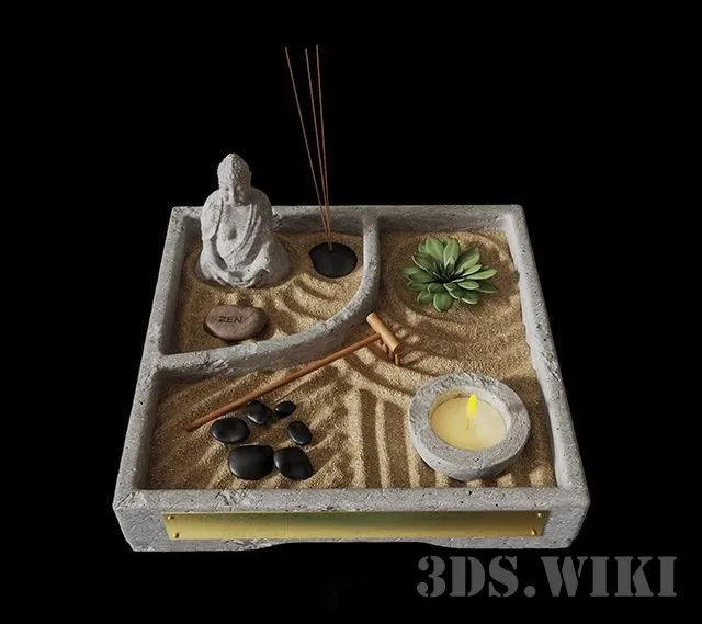 decoration - Zen table garden 3D Model