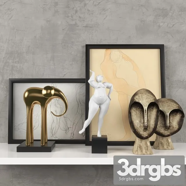 Decorativ set 1 3D Model Free