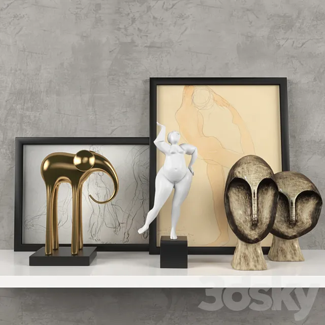 Decorativ set 1 3D Model