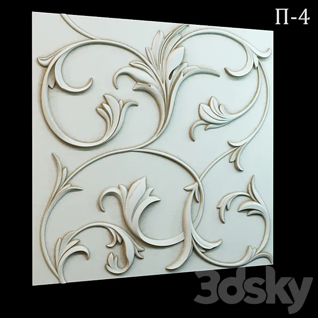 Decorative 3D panel P-4 Free Download
