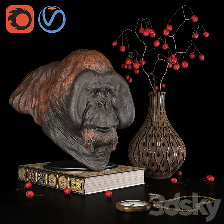 Decorative Art Set 01 3D Model