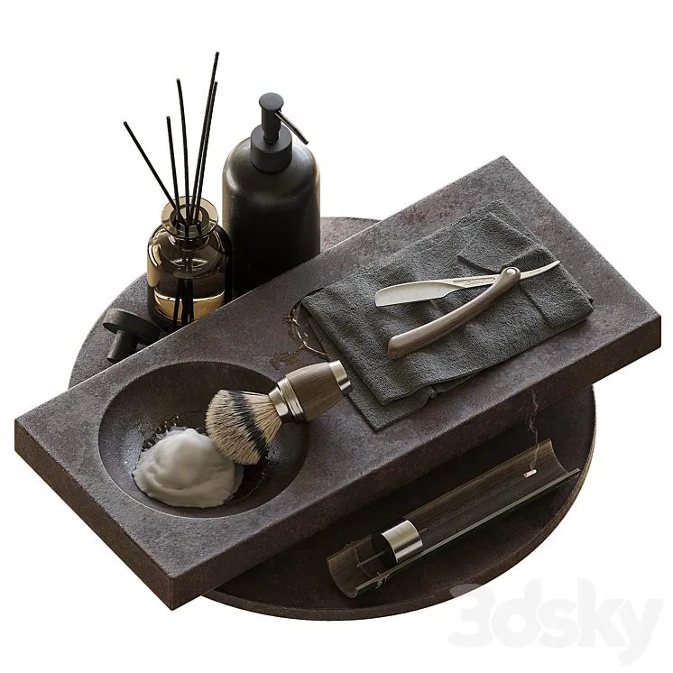 Decorative bathroom set 01 3D Model Free