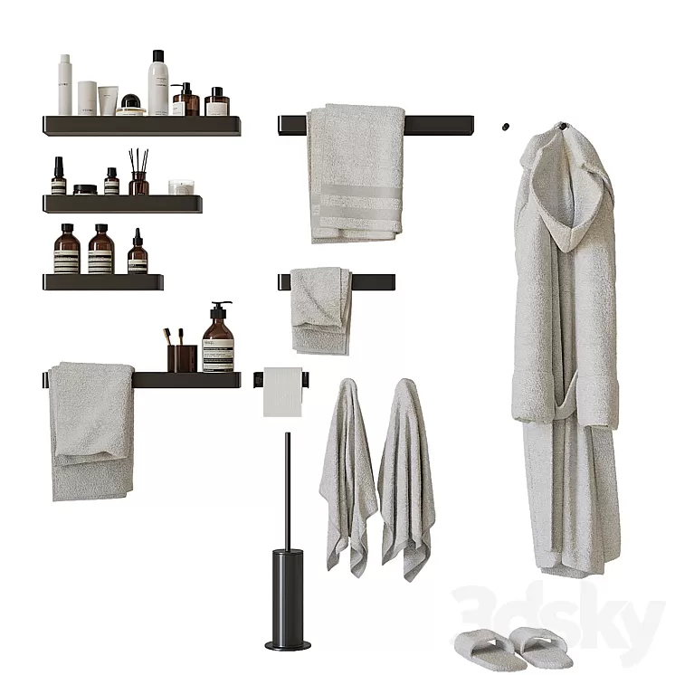Decorative bathroom set 10 3D Model Free