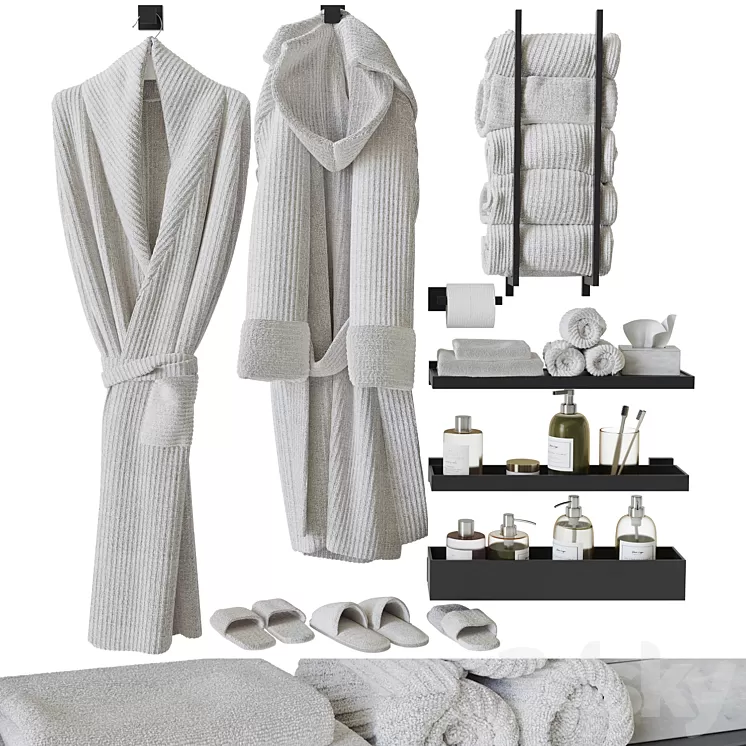 Decorative bathroom set 11 3D Model Free