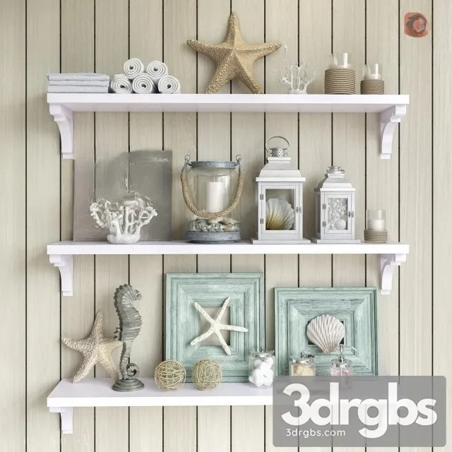 Decorative Bathroom Set 2 3D Model Free