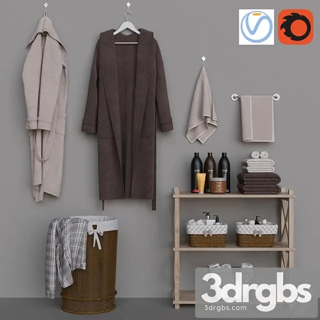 Decorative Bathroom Set 2 3D Model Free